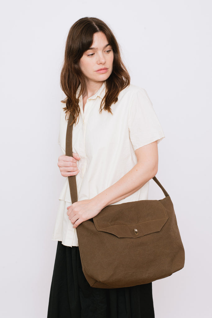 Canvas Messenger Bag Medium Khaki