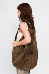 Vintage Japanese Woven Cotton Drawstring Backpack