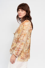 Open Jacket with Tie, Botanical Dye Wool /Cotton Mix