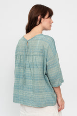 Juni Linen and Cotton Pullover Blouse