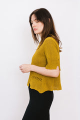 Cotton Knit Sweater Mustard