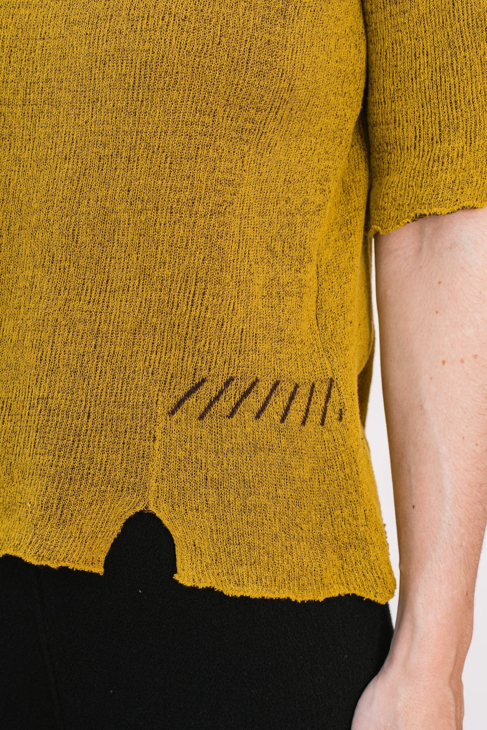 Cotton Knit Sweater Mustard