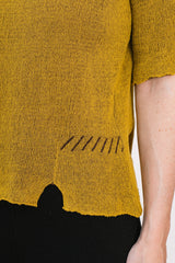 Cotton Knit Sweater Mustard