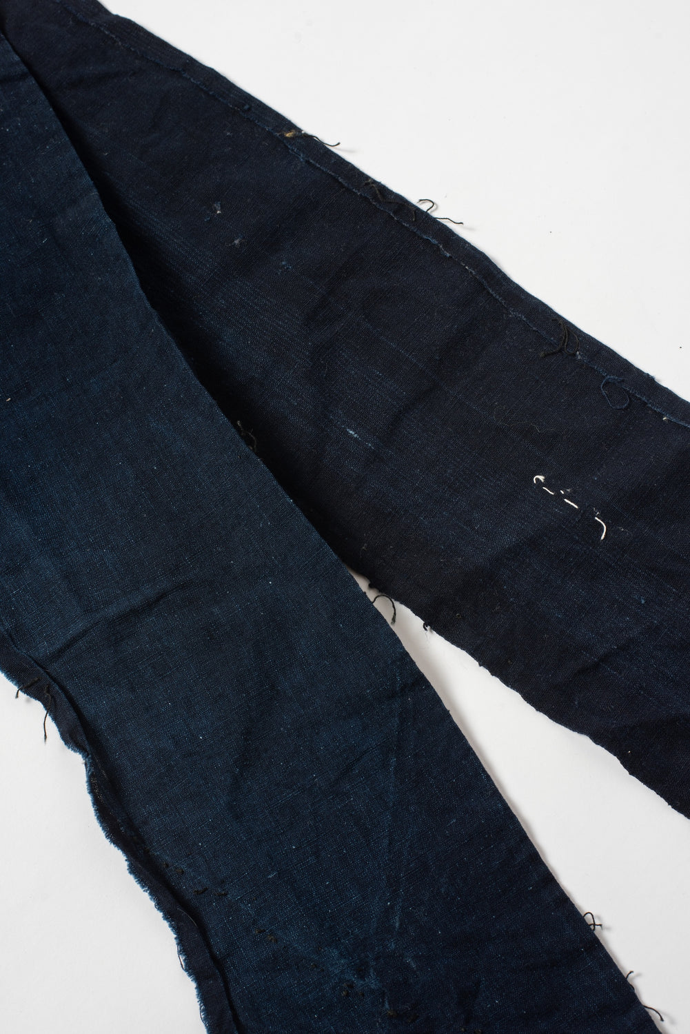 Vintage Japanese Dark Indigo Cotton Fabric Remnant