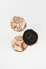Hand-Sewn Reversible Japanese Fabric Coasters – Set of 3