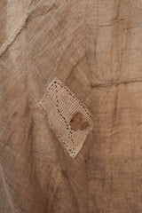 Vintage Japanese Handwoven Ramie Grain Sack with Indigo Repairs