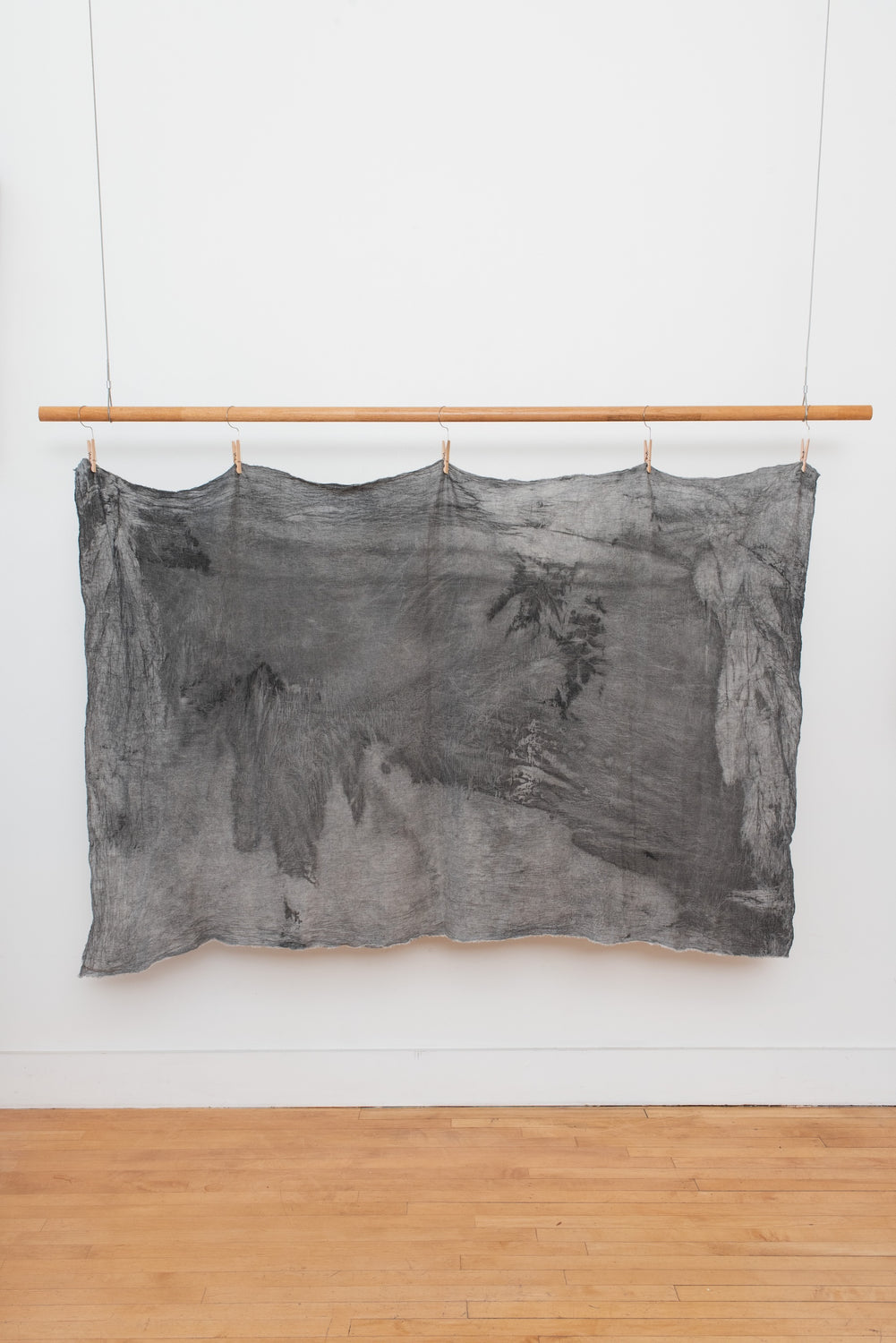 Large Cotton-Linen Blend Cloth Dyed with Pine Soot