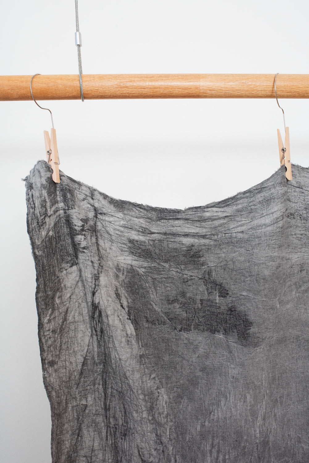 Large Cotton-Linen Blend Cloth Dyed with Pine Soot