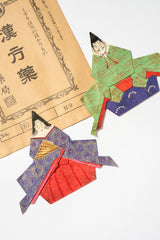 Vintage Japanese Hand-Folded Origami Hina Dolls, c. 1910