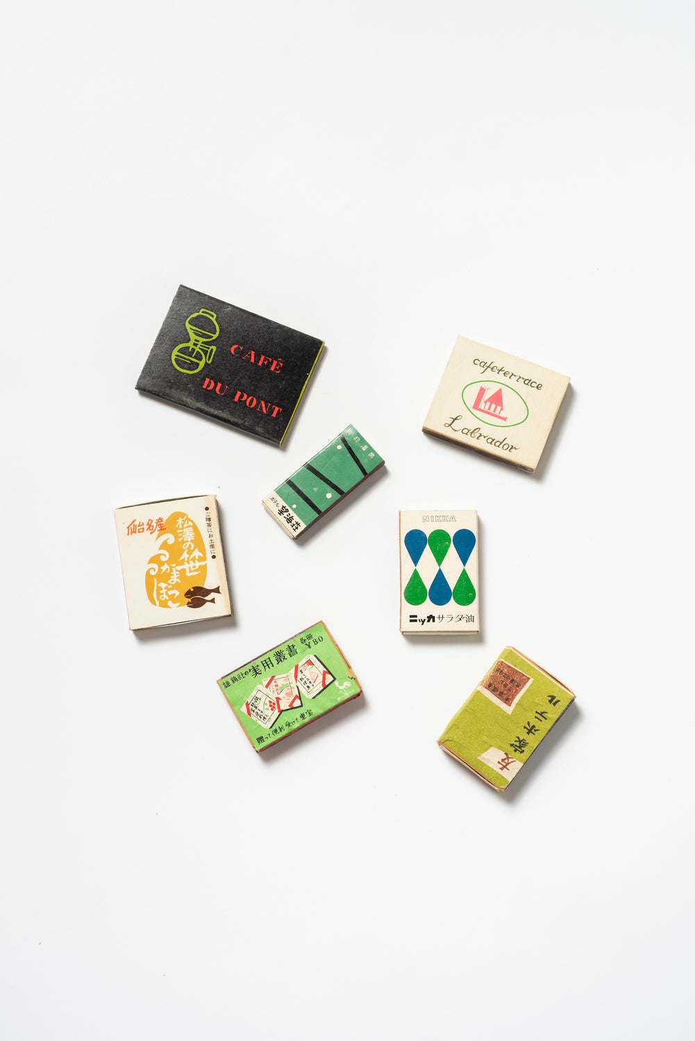 Set of 7 Vintage Japanese Advertising Matchboxes | Showa Era Bars and Coffee Shops Matchbooks | 1950s–70s D