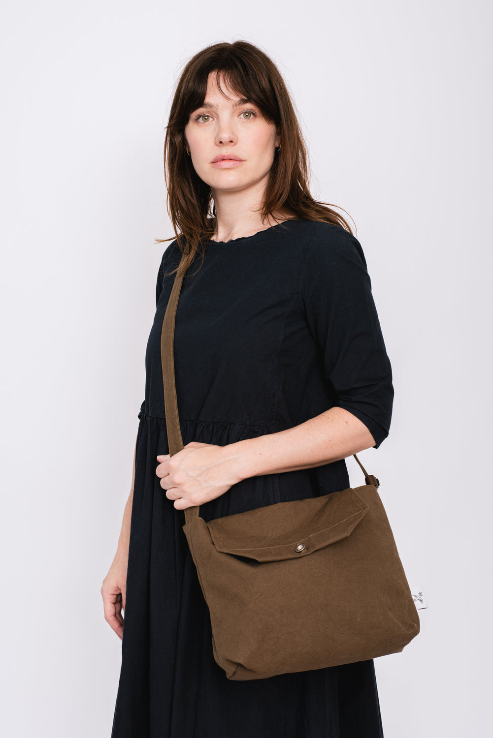 Canvas Messenger Bag Small Khaki