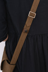 Canvas Messenger Bag Small Khaki