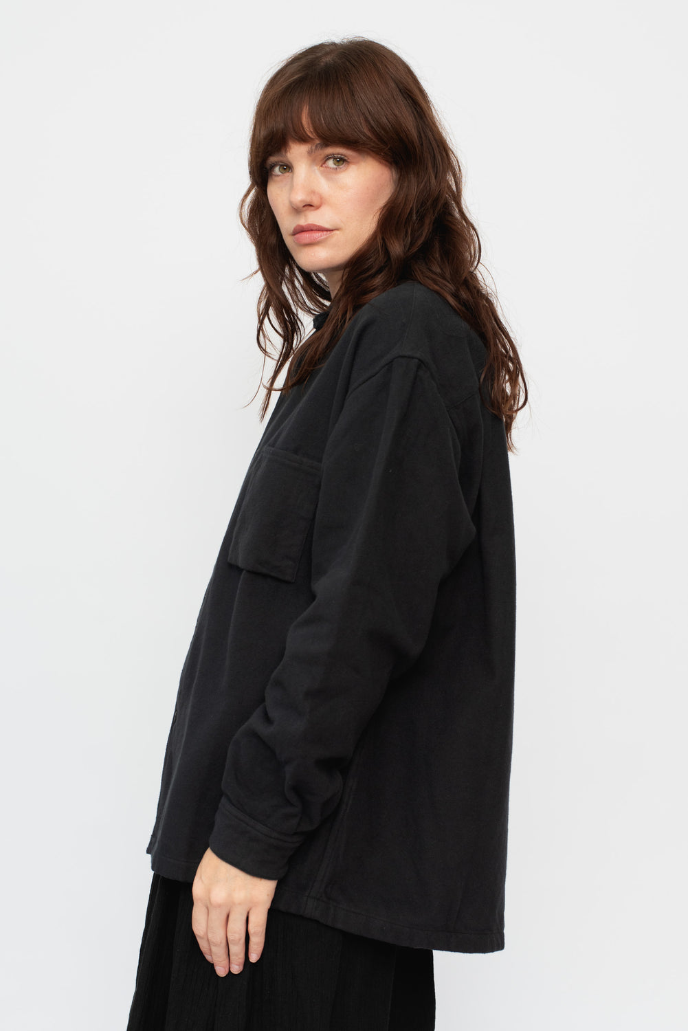 Cotton Flannel L/S Shirt, Charcoal