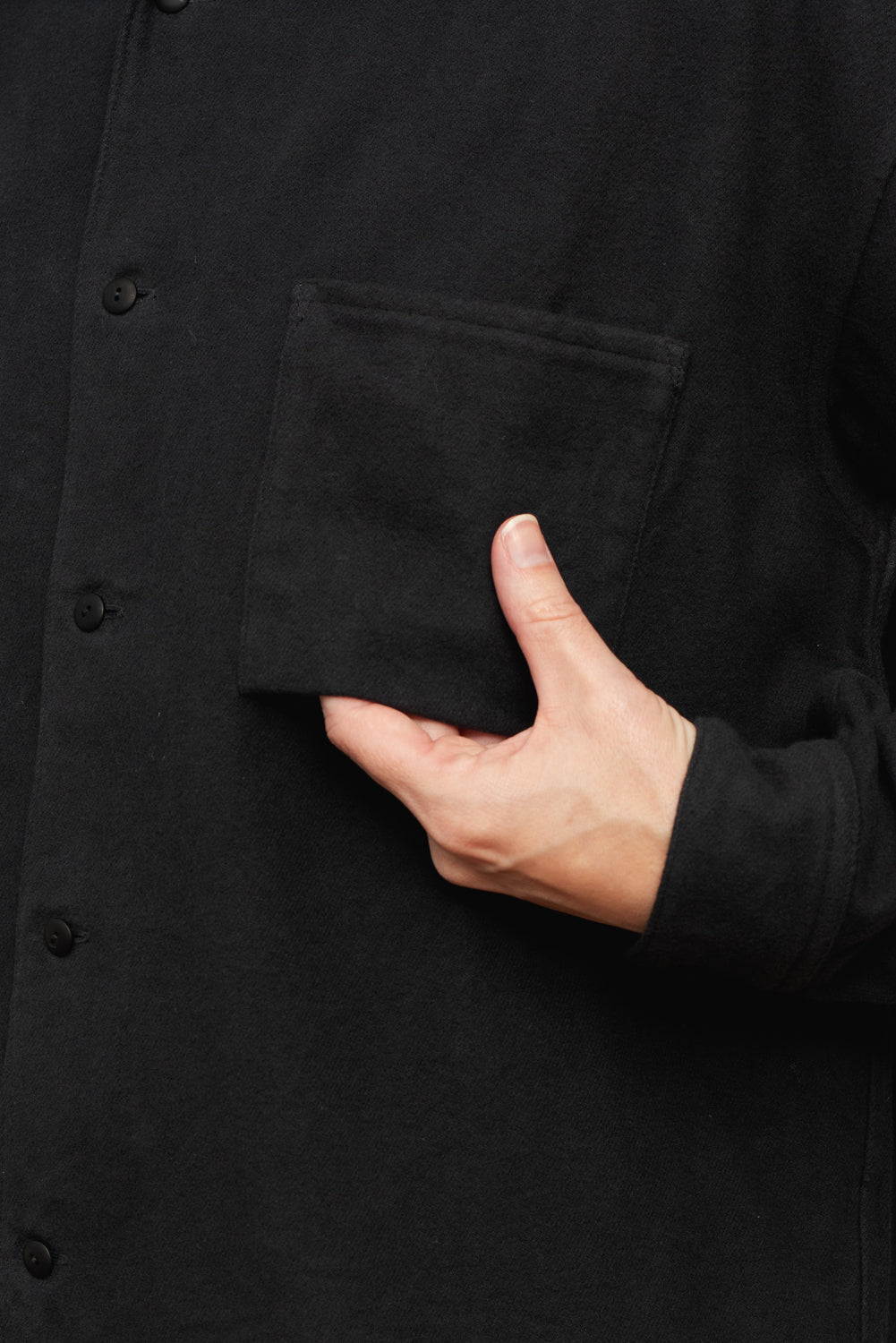 Cotton Flannel L/S Shirt, Charcoal