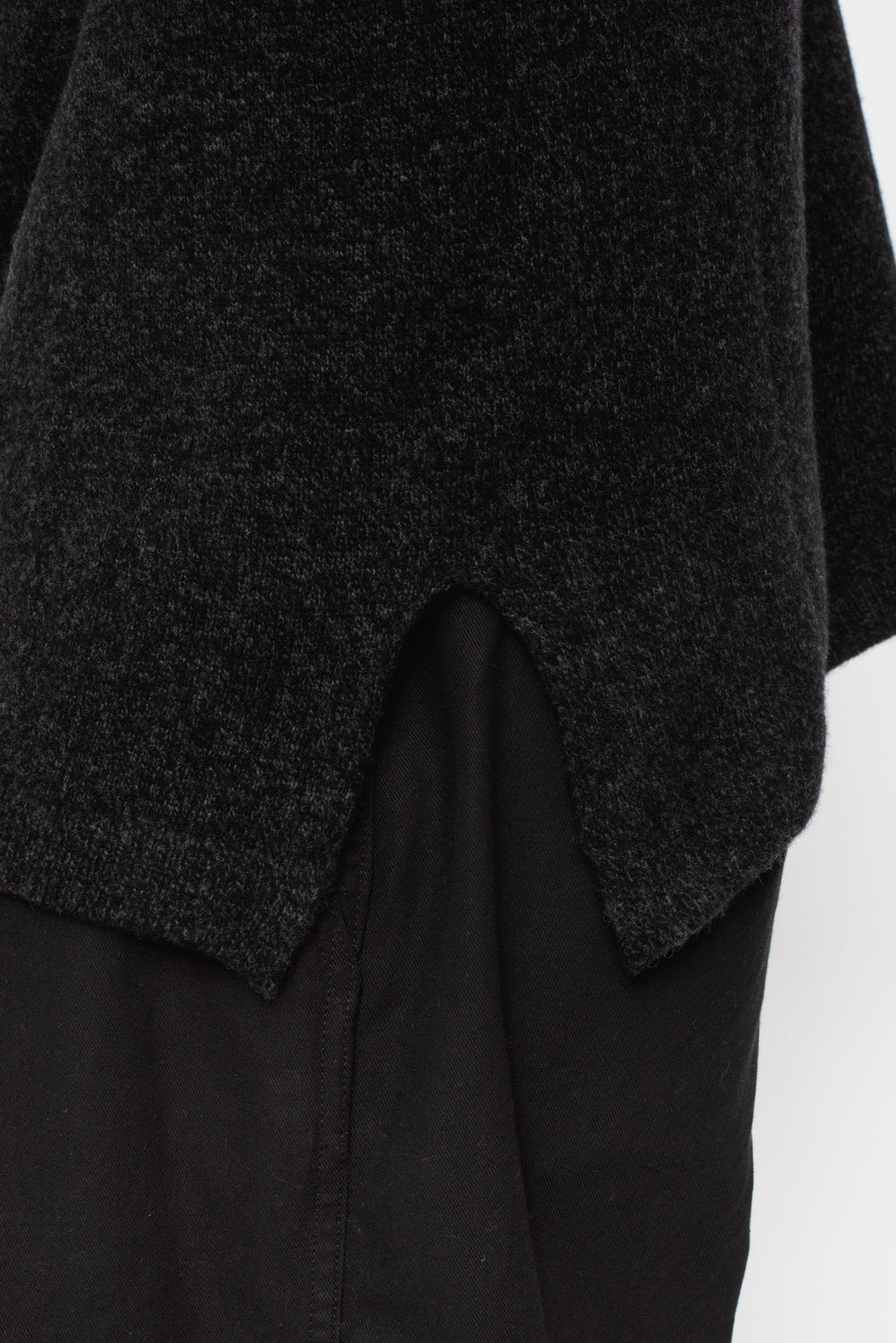Wool Turtleneck Sweater Black Heather