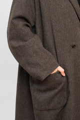 Eco Wool Premium Tweed Oversized Tailored Coat