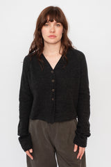 Short Knit Cardigan Charcoal