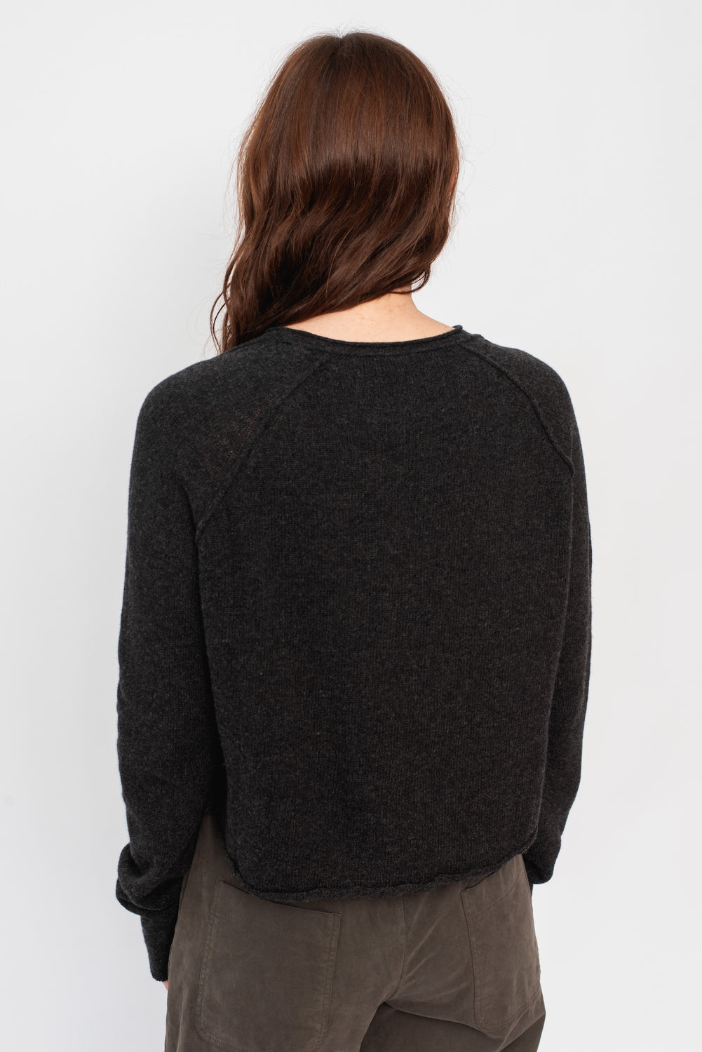 Short Knit Cardigan Charcoal
