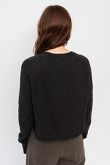 Short Knit Cardigan Charcoal