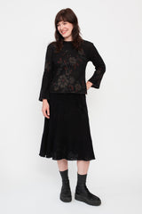 Knit Wool Skirt Black