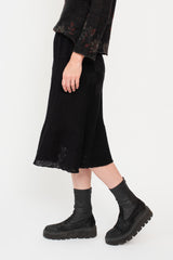 Knit Wool Skirt Black