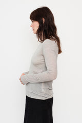 Silk and Cashmere Jersey L/S Crew Neck Gray