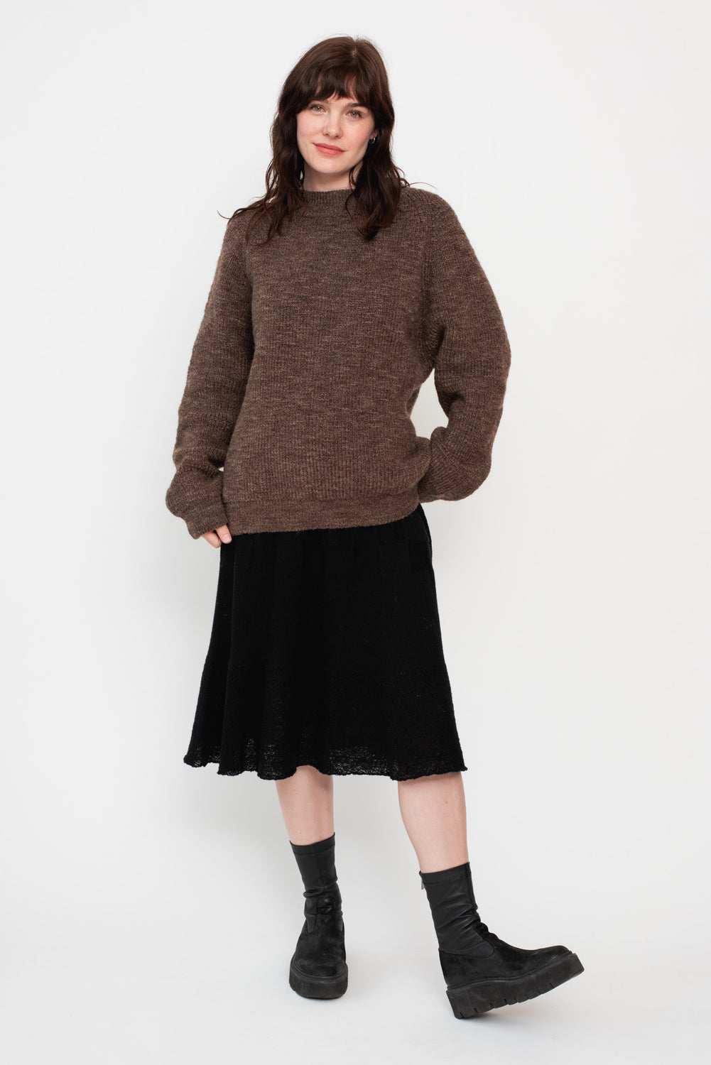 Unisex Wool Sweater Brown Heather