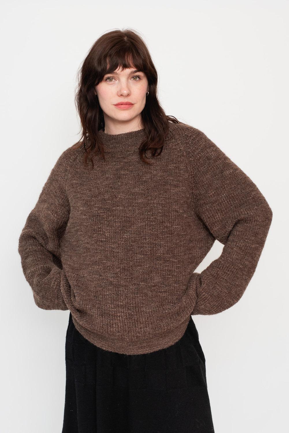 Unisex Wool Sweater Brown Heather