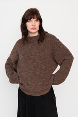 Unisex Wool Sweater Brown Heather