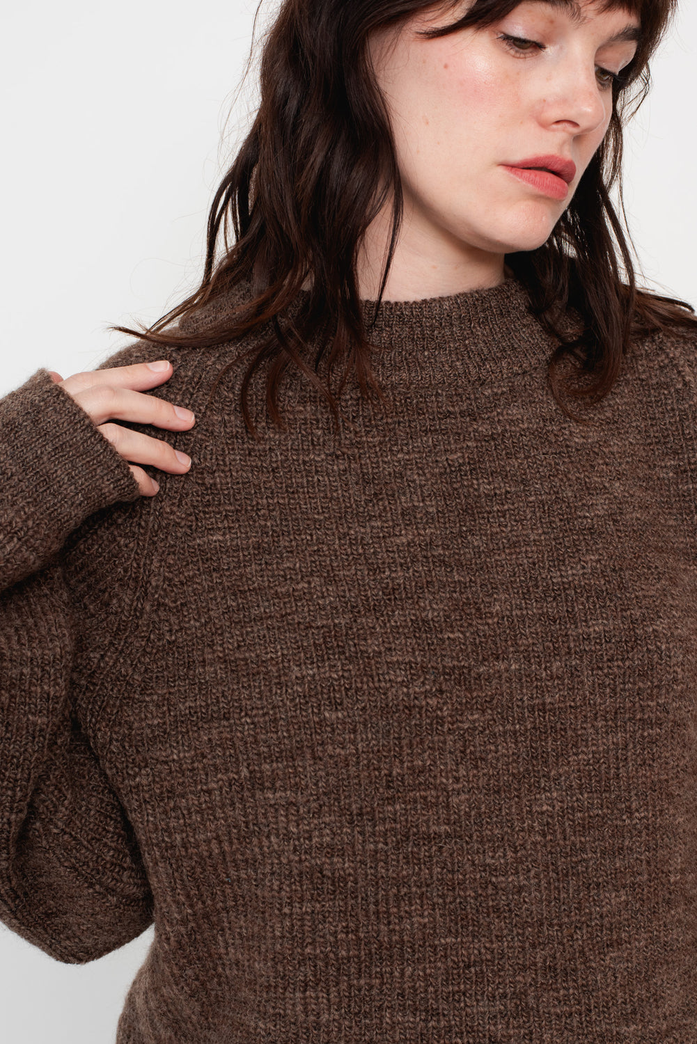 Unisex Wool Sweater Brown Heather