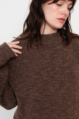 Unisex Wool Sweater Brown Heather
