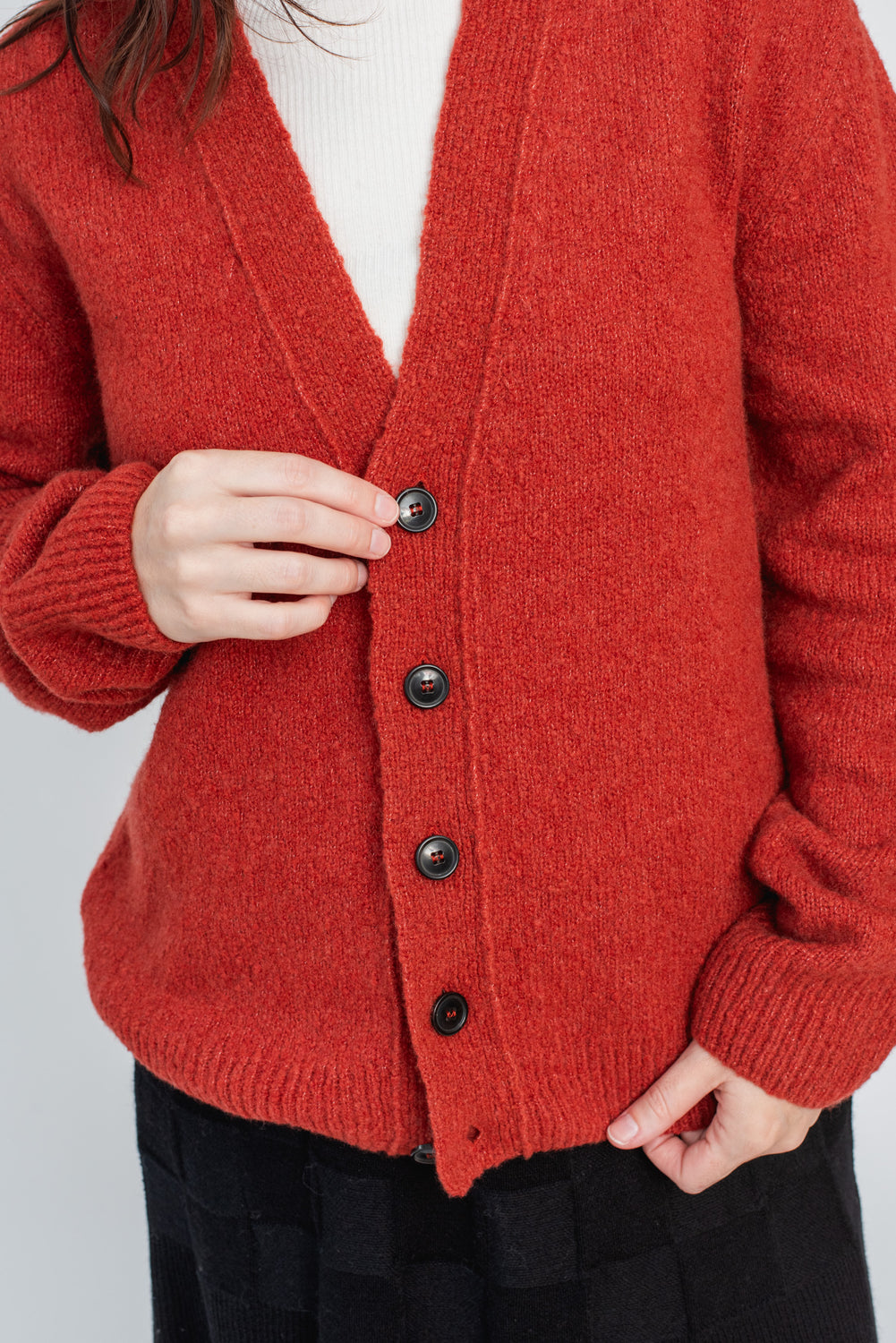 LEANDER Classic Cardigan Rust
