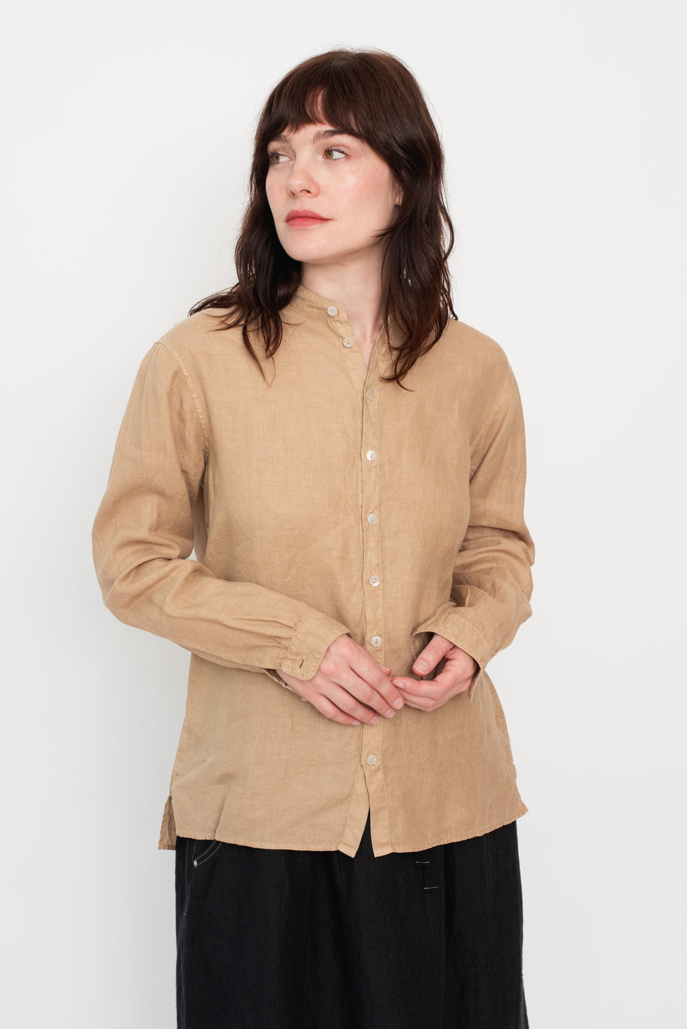 Unisex Hemp Long Sleeve Shirt, Walnut