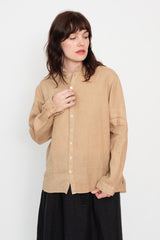 Unisex Hemp Long Sleeve Shirt, Walnut