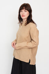 Unisex Hemp Long Sleeve Shirt, Walnut