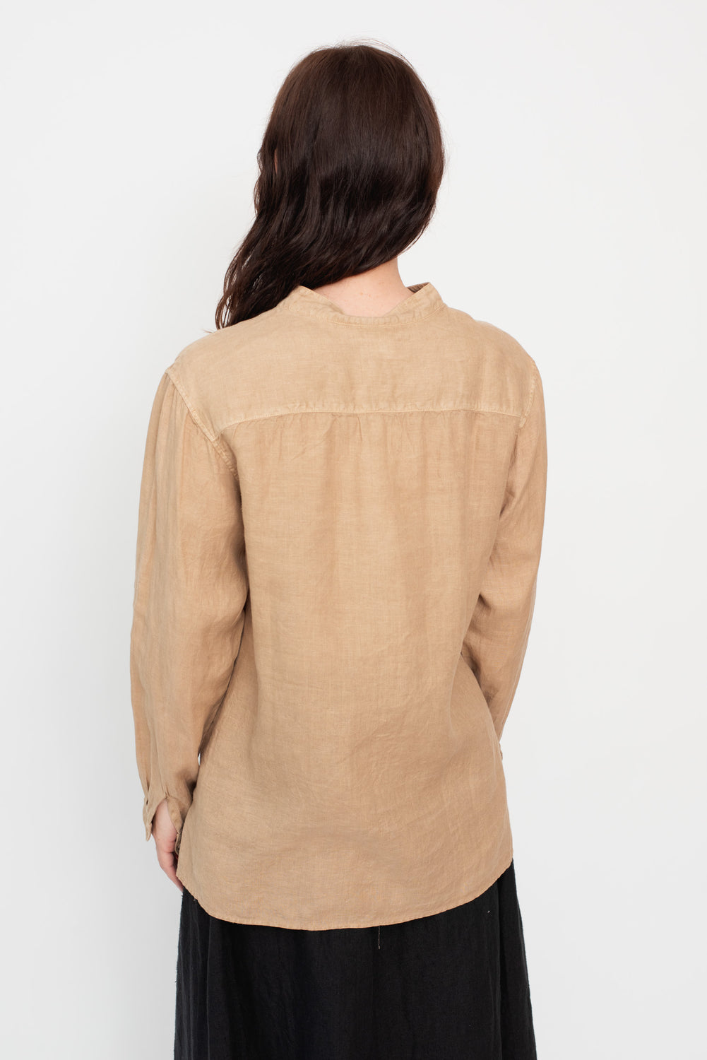 Unisex Hemp Long Sleeve Shirt, Walnut