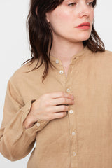 Unisex Hemp Long Sleeve Shirt, Walnut
