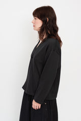 Unisex Wool Cardigan Charcoal Gray