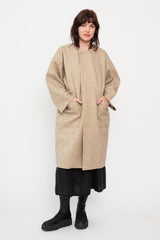 Unisex Compressed Wool Coat Light Brown