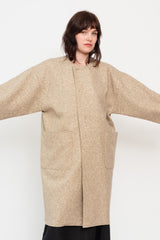 Unisex Compressed Wool Coat Light Brown