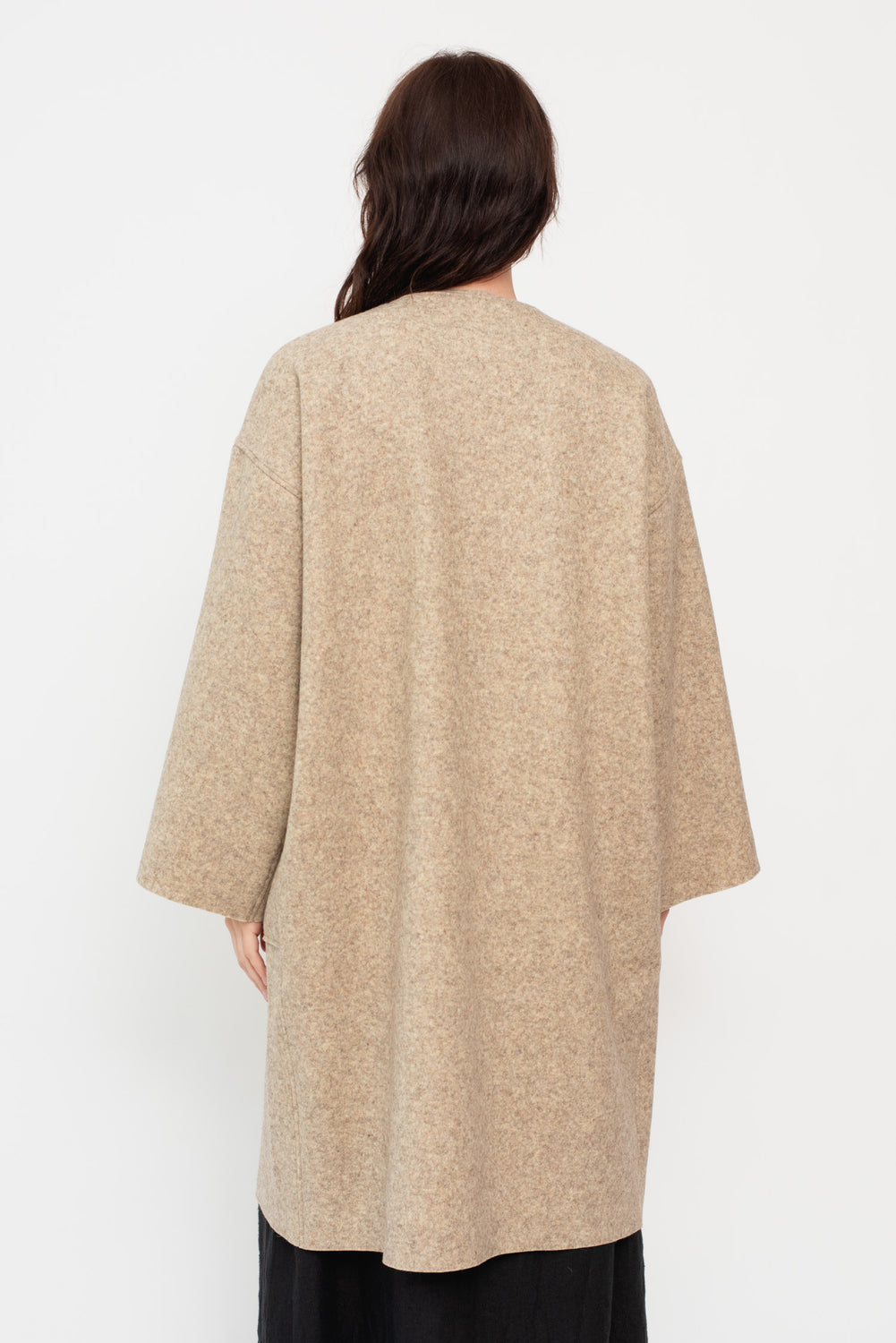 Unisex Compressed Wool Coat Light Brown