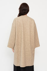 Unisex Compressed Wool Coat Light Brown