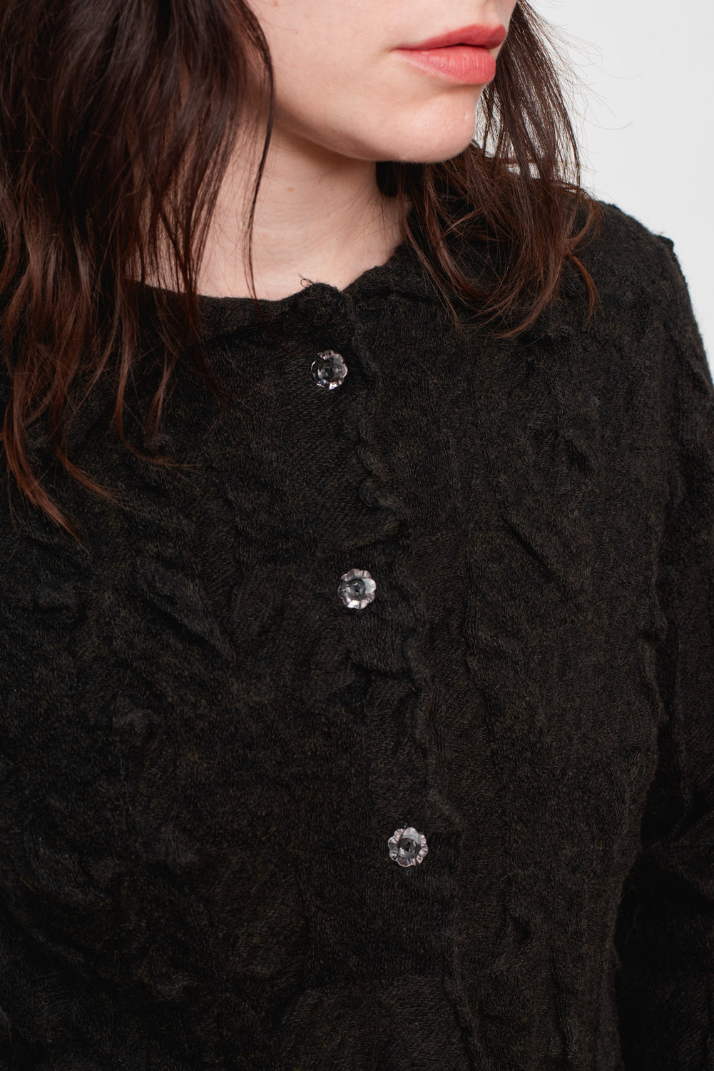 Knit Merino Wool Cardigan Black