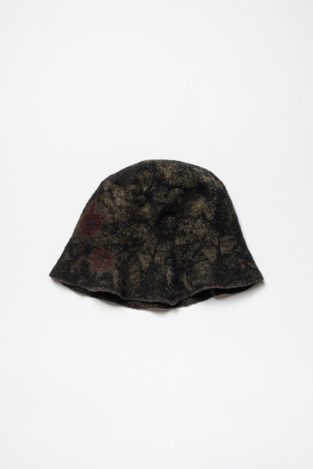 Floral Wool Hat, Black