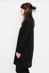 Cotton and Silk Turtleneck Tunic Black