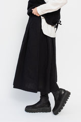 Cotton and Linen Skirt Black