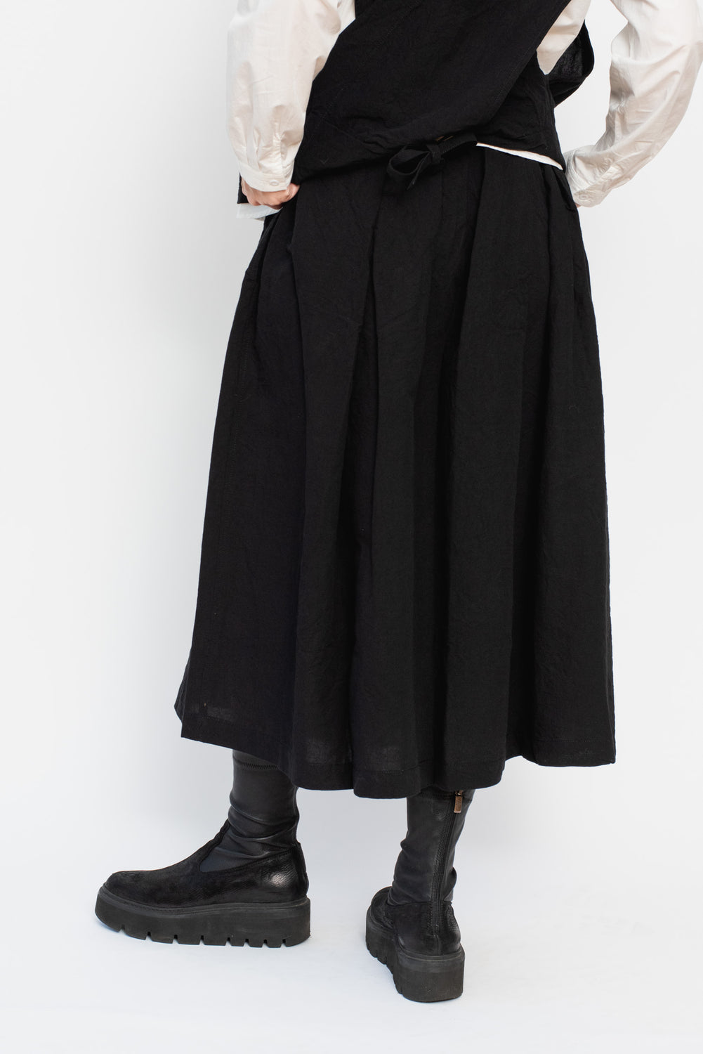 Cotton and Linen Skirt Black