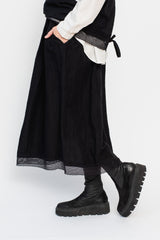 Black Skirt with Lace Trim