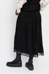 Black Skirt with Lace Trim