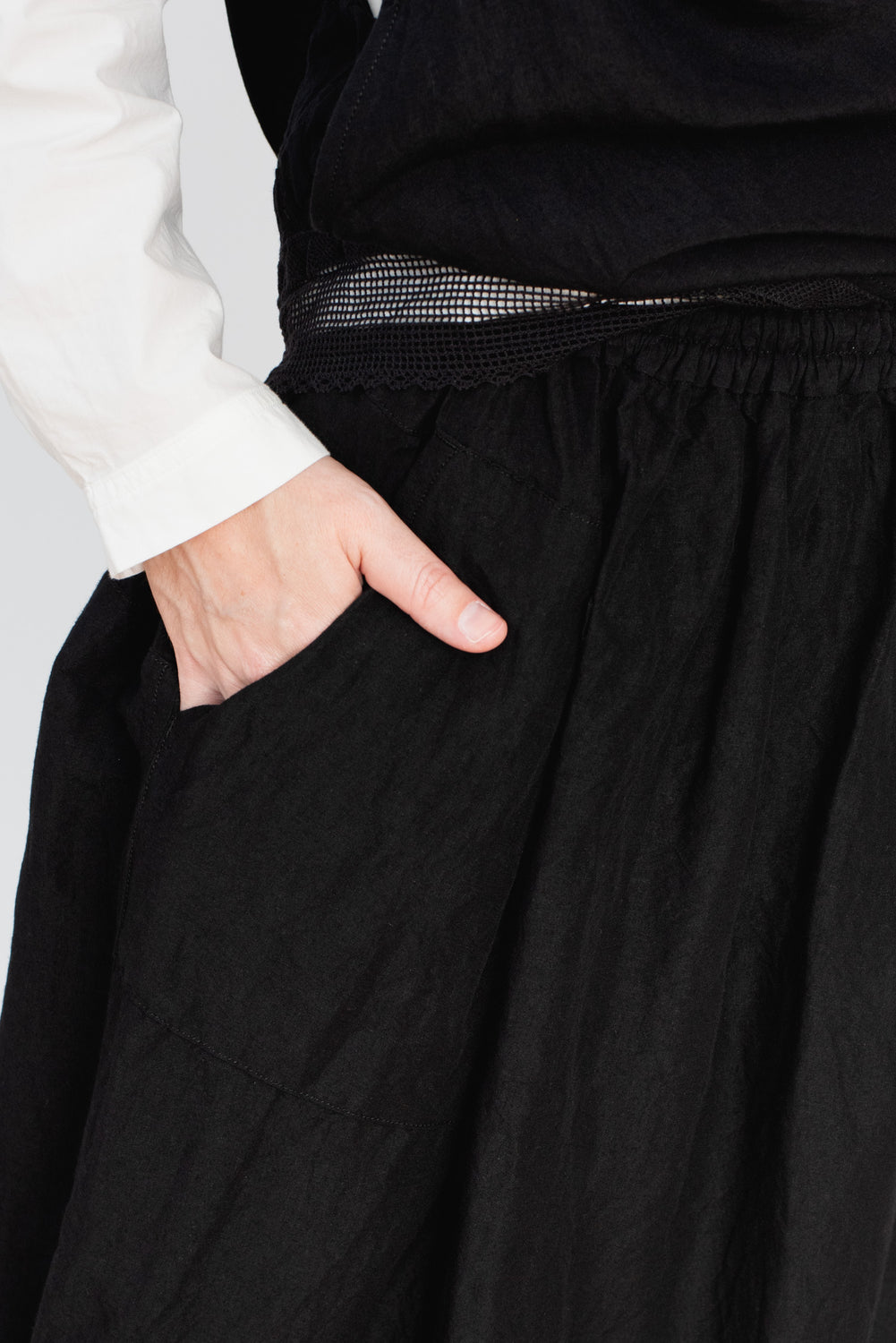 Black Skirt with Lace Trim